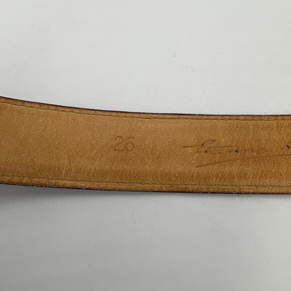 Vintage Etienne Aigner Red Leather Belt Gold-tone Logo Buckle 26 XS XXS Milan main image 2